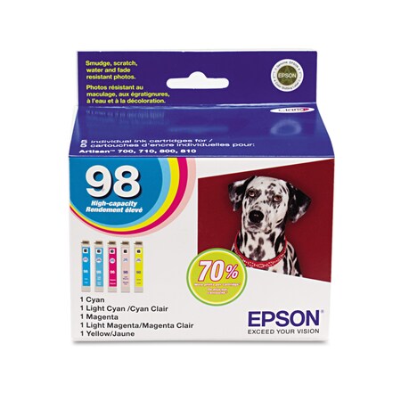 Epson T098920S (99) Claria HY Ink Cyan/Lt Cyan/Lt Magenta/Magenta/Ylw, PK5 T098920-S